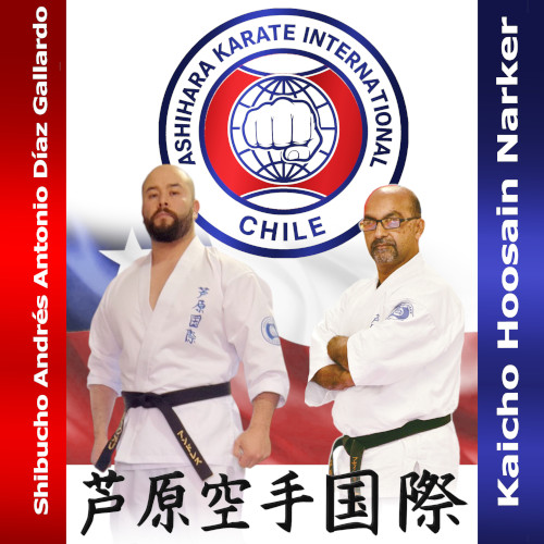 Kaicho Hoosain Narker y Shibucho Andres Diaz Gallardo - Representante oficial de Ashihara Karate en Chile